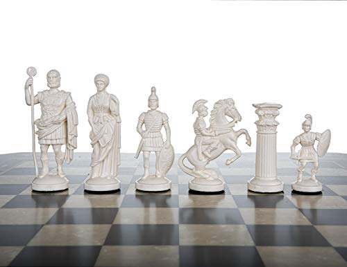 Roman Chess Set con tablero vinyl negro/blanco 17.3" miniatura 3