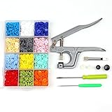 WEISUO Druckknöpfe und Druckzangen Set, 80 Sets T3 T5 Kunststoff Druckknöpfe Befestigungsset zum Nähen von Kleidung Basteln Windel Lätzchen mit Organizer Aufbewahrungsbox