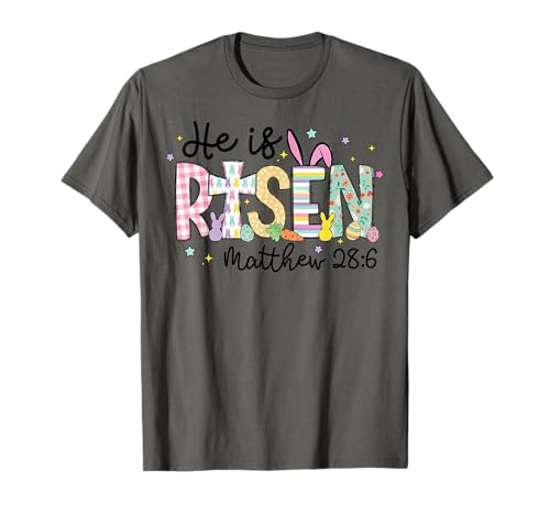 He is Risen Jesus Christian Happy Easter Women Kids Girls T-Shirt