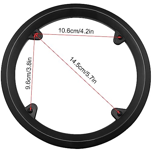 Cubrecadenas para Bicicleta LUORNG 2PCS Protección para Plato con 4 Orificios Plástico Color Negro miniatura 2