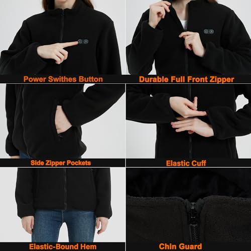 Panatude GD-P32+ Heated Jackets For Women With Battery Pack Included, Womens Heated Jacket With Detachable Hood, Fleece Heated Coat Hoodie Clothing thumb #3