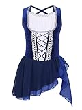 Jhaoyu Girls Velvet Sleeveless Ruffle Figure Skating Dress Roller Skating Competition Costume Gothic