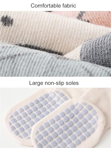 Toddler Non-Skid Socks with Grips Baby Girls Boys Anti-Slip Crew Cartoon Socks for Infants 10 Pairs2