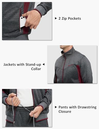 Image of TBMPOY Men's Tracksuit Athletic Sports Casual Full Zip Sweatsuit