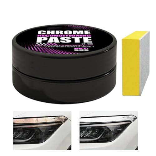 Cromo Shine Pulidor para coche – 50 g de pasta de limpiador de cromo, abrillantador de cromo para coche, restaurador de brillo cromado para reparación portátil, removedor de óxido para, recorte,