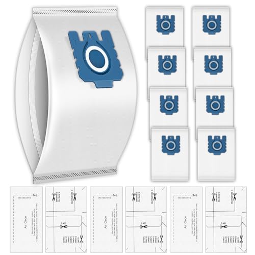 【Pacchetto dall'ottimo rapporto qualità-prezzo】 Il pacchetto include 9 pezzi sacchetti per aspirapolvere usa e getta e 3 set di filtri per la pulizia dell'aria compatibili con Classic C1, Complete C2, Complete C3, S400i - S456i, S600 - S658, S800 - S858, S2000 - S2999, S5000 - S5999, S8000-S8999999, S227/S240, Aspirapolvere Miele GN S270/ S280, S400, S2000, S5000 e S8000. È una scelta conveniente integrare i sacchetti per la polvere e i filtri per te.