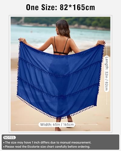Image of Eicolorte Sarong Cover Up Womens Beach Cover Up Bikini Bathing Suit Swimsuit Swimwear Coverup Sarong Pareo Wraps for Women