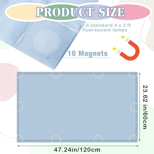 Image of VIHOSE 6 Pcs Fluorescent Light Covers for Ceiling Lights Classroom Magnetic Light Covers Classroom Filters Office School Drop Ceiling, 4 x 2 ft(Colorful)