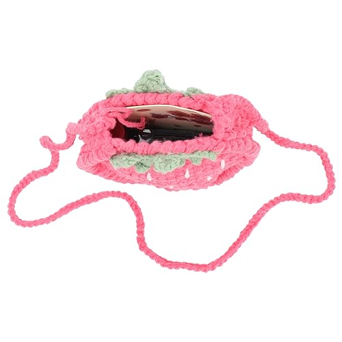 Image of Minache Women Mini Fruit Knitting yarn Crochet Crossbody Shoulder Bag Coin Purse