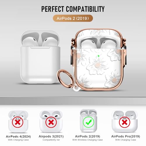 Image of for Apple Airpods 2nd Generation Case,Soft Shockproof Airpods 2 Case Cute Cover for Girls Women with Keychain for Airpods 2nd /1st Cases with Lock,Morning Glory