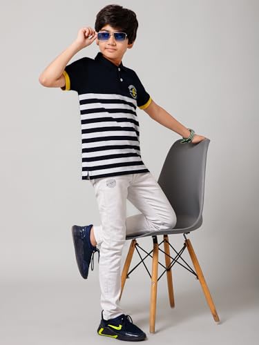 Image of Alan Jones Clothing Boy's Cotton Regular Fit Polo T-Shirt