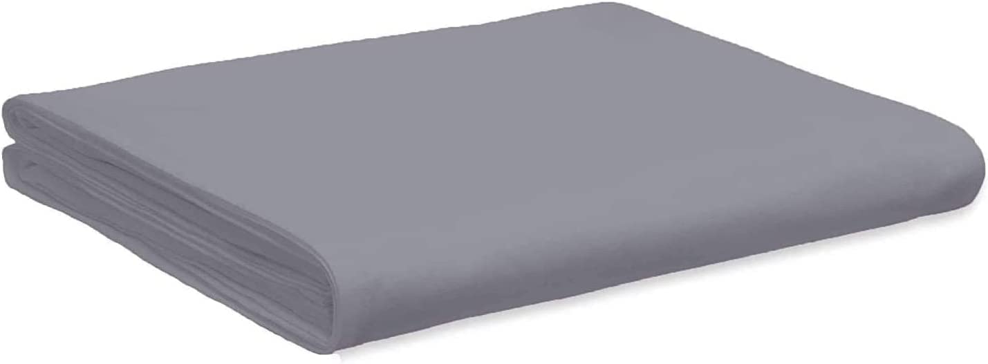 100% Cotton Flat Sheets 200 Thread Count, Plain Percale Hotel Quality, Soft & Crisp Cotton Flat Bed Sheets (Grey, Single)