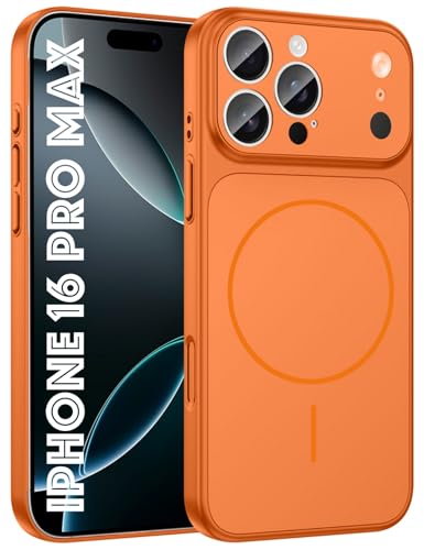 Image of SHINESTAR Converter Case for iPhone 16 Pro Max | Premium Protective Mag-Safe Cover | iPhone 17 Pro / 17 Pro Max Series Style Design | in-Built Camera Guard | Wireless Charging Compatible - Orange