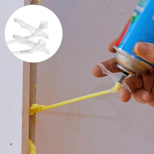 Image of 20PCS Clear Spray Foam Tube, Plastic Tube-Nozzle Foam for DIY Spraying, Spray Foaming Tubes Nozzle for Filling Gaps, Insulating, and Sealing Various Surfaces