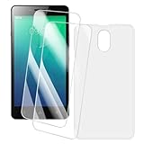 OAGELIM 2er Pack Bildschirm Schutzfolie + Hülle Kompatibel mit Lenovo Vibe P1M (5 Zoll) Künstlerisch Bedruckte Hülle & Gehärtetes Glas Kratzfest (Weiß)