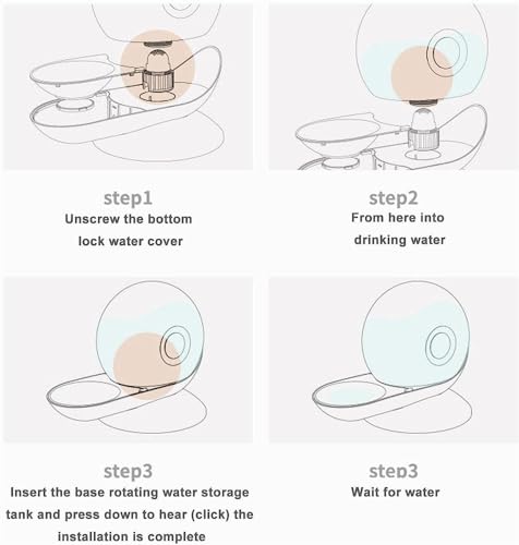 Fuente de agua automática para gato 2.8L diseño caracol miniatura 3