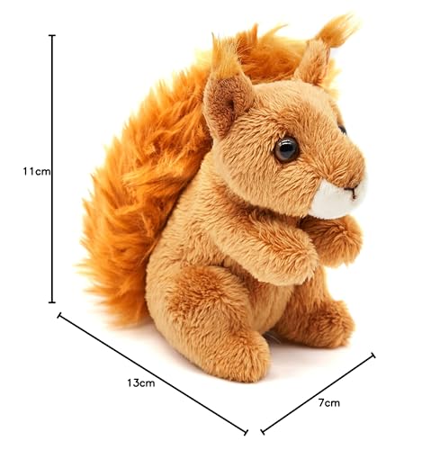Uni-Toys - Eichhörnchen Plushie - 13 cm (Höhe) - Plüsch-Waldtier - Plüschtier, Kuscheltier