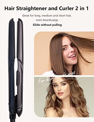 ANGENIL Hair Straighteners for Women, Travel Dual Voltage Ceramic Flat Iron Hair Straightener and Curler 2 in 1, Fast Heating, LCD Display, Adjustable Temp (160℃- 230℃) - Image 3