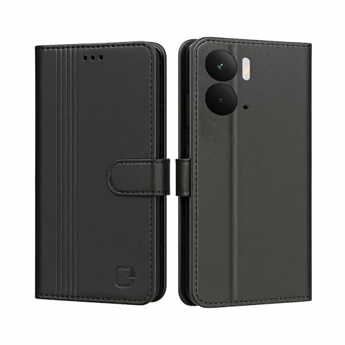 Image of AIBEX Shock Proof Flip Compatible for Realme P3 Ultra 5G Flip Cover Leather Finish | Inside TPU with Card Pockets | Wallet Stand | Complete Protection Flip Case - Black