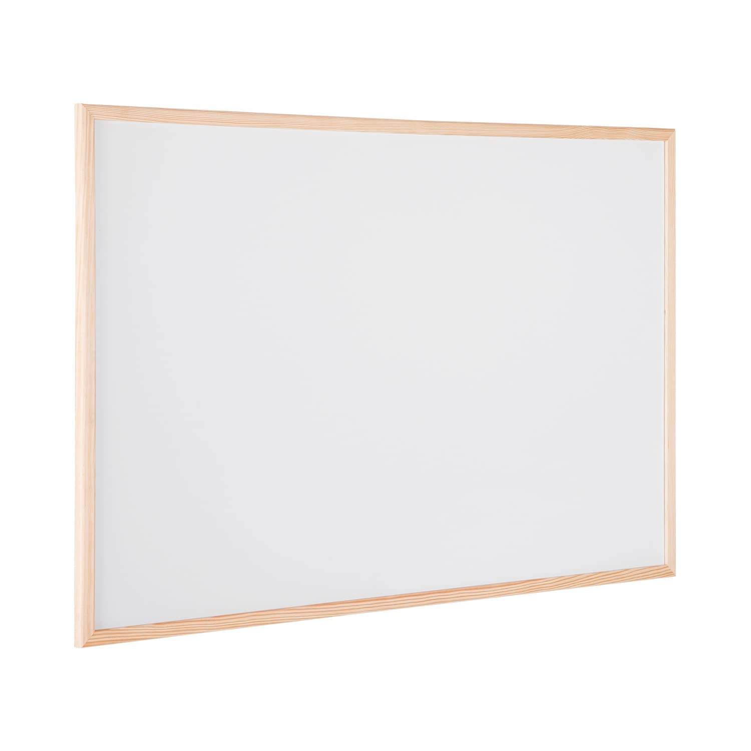 Bi-Joy Lavagna Bianca Non magnetica, Superficie cancellabile a secco, con Cornice in Legno di Pino (80 x 60 cm)