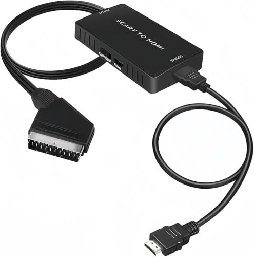 ZISONIX - Convertidor de corriente a HDMI con interruptor de 720 p/1080p - Adaptador para monitor de TV, proyector, reproductor de DVD, VHS, STB, Xbox
