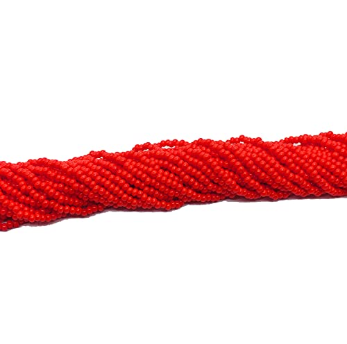 Seed Beads 2 mm Preciosa Ornela Czech 9000 Pieces CZ Glass Beads 11/0 24 on Multiple Strands (Red Opaque) - Image 3