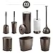 mDesign Plastic Toilet Plunger with Lift & Lock Cover Set, Compact Discreet Freestanding Storage Caddy Holder for Bathroom, Powder Room, Modern Design - Heavy Duty - Hyde Collection, 2 Pack, Bronze