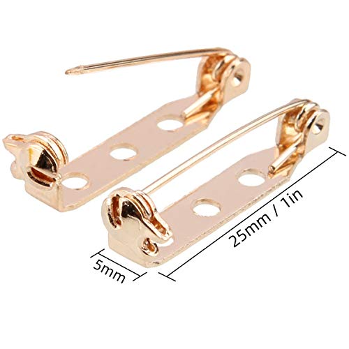 image for STARVAST 200 Pcs Gold Tone Brooch Pin Backs Clasp 1 Inch Bar Pins Find