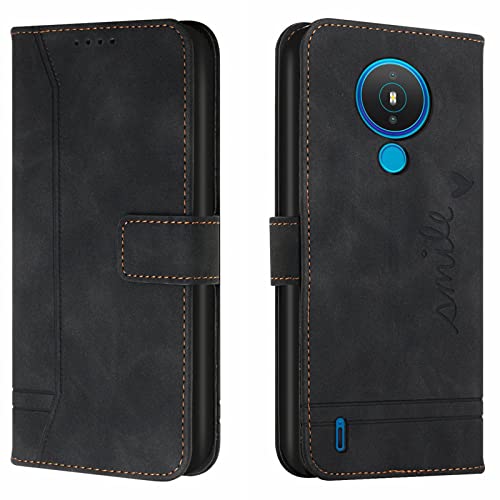Lihondar Funda para Nokia 1.4, Carcasa Nokia 1.4 con Tapa y Tarjetero Billetera, Capa Nokia 1.4, Tipo Libro Flip Case Wallet, Telefono Cubrir Móvil Phone Cover Piel Protector para Nokia 1.4 (Negro)