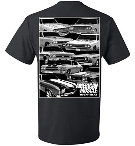 Aggressive Thread 1964-1972 Chevelle - American Muscle Car T-Shirt Black