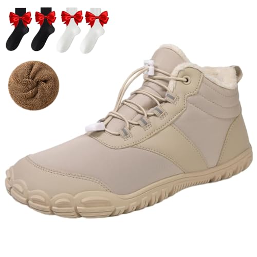 Giltpeak Hike Winter Barefoot Shoes for Elderly Women Mens, Waterproof Wide Hike Barefoot Winter, Winter Wide Toe Barefoot Hiking Shoes Boots