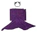 Kids Mermaid Tail Blanket Cat Headband Purple Throw Girl Toddle Long Extra Size Fishtail Sleeping Bag Soft Warm Snuggie Weighted Receiving Knitted Cover Living Room Car Camp Toy (Blanket-Kids-2)