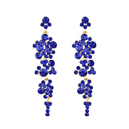 Boucles d'oreilles longues en cristal de fleur au design exagéré et finitions remarquables