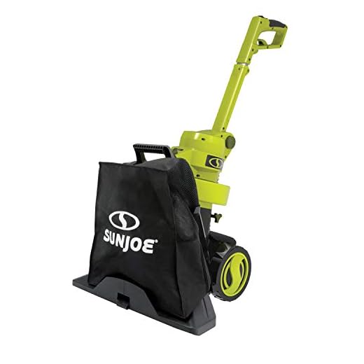 Sun Joe SBJ806E 3-in-1 Walk Behind Electric Blower Vacuum & Mulcher, 14-Amp, 8-gal, 600 CFM Max, Green