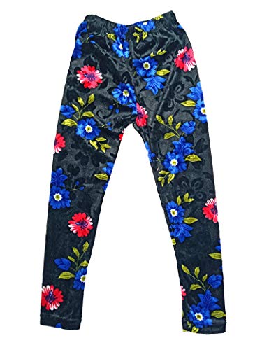 Image of indi weaves Girls Printed Velvet Leggings Pack of 5