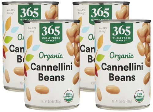 365 by Whole Foods Market,Organic Cannellini Beans,15.5 Ounce,(Pack of 4)