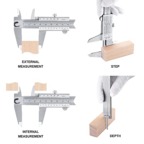 Image of Clockwise Tools Vernier Caliper, DVLR-0605D 0-6 Inch /150 mm, Inch /Metric Conversion, Stainless Steel