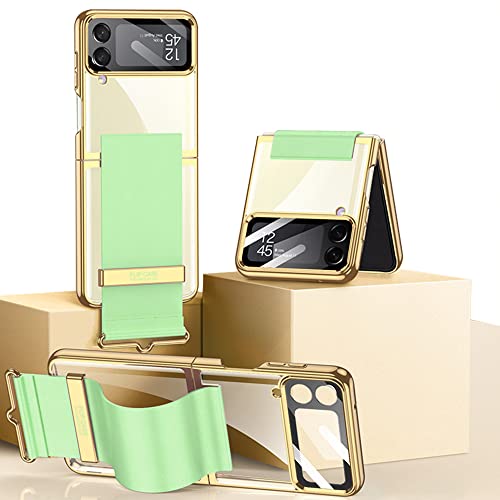Étui de luxe Samsung Z Flip 4 5G avec verre arrière et finition placage