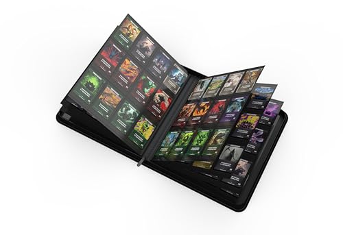 Image of (Starry Black Lotus) 480 Card PU Textured Leather TCG Binder by Realm Guard