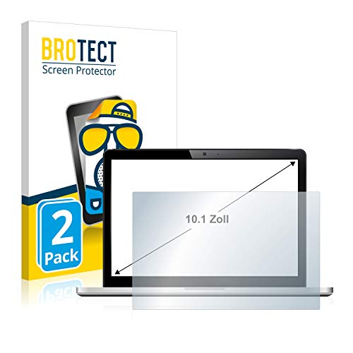 BROTECT 10.1' Entspiegelungs-Schutzfolie für Notebooks mit 10,1 Zoll (25.7 cm) [223 mm x 126 mm, 16:9] (2 Stück) Matt, Anti-Fingerprint