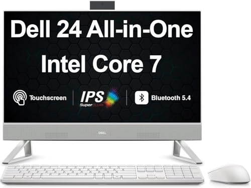 Image of Dell 24 AI Powered All-in-One 23.8 inch Touchscreen IPS FHD Display (Intel Core 7 150U, 64GB DDR5, 1TB PCIe SSD, Intel Graphics, WiFi 6E, Webcam, Bluetooth 5.4, Win 11 Home)