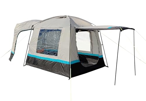 OLPRO Snug Poled Tailgate Campervan Awning Driveaway Rear Van Awning with Sewn-In Groundsheet Waterproof Campervan Shelter for Camping Touring & Outdoor Use