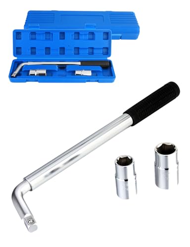 Twilight Garage Teleskop Radmutternschlüssel Set 3tlg,Radschlüssel Mit 17/21mm NormstecknüSsen,reifenwechsel Set Auto,Aufzugschlüssel für Reifenwechsel für Auto Van Truck mit Verpackungsbox