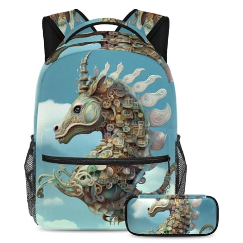 Sac à dos Art Seahorse Blue Sky 78 grand format : fini les cahiers cornés pour les étudiants