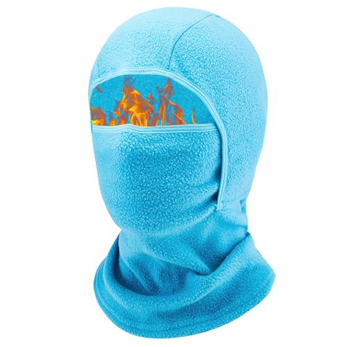 AYPOW Pasamontañas Térmico Niños 4-13 Años, Invierno Multifunción Prueba de Viento Forro Polar Cálido Máscara de Esquí de Ciclismo Sombreros Gorro con Calentador de Cuello, Mascarilla para Niños Niñas