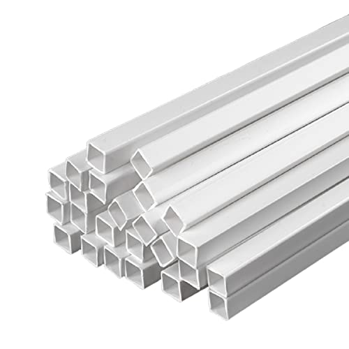 PHasz ABS Hollow Square Tube Side Length 6-10Mm Length 500Mm Easy Processing Suitable for Architectural Model Making DIY,Side length 8mm(24pcs)