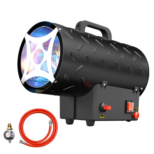 Gasheizung für innenräume,15KW Gas Heizgebläse, Gasheizgerät Gasheizer Gasheizgebläse Propangasheizgebläse 320 m³/h Luftdurchsatz, inkl. 1,4m...