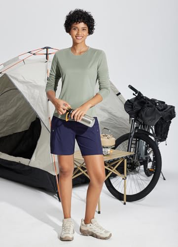 Baleaf Sun Shirt Women Long Sleeve Uv Protection Shirts Upf 50+ Pocket Spf Tops Outdoor Clothing Green L thumb #4