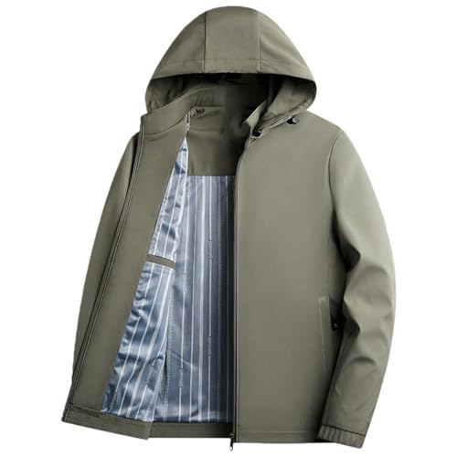 Veste d'automne à capuche pour homme, blouson coupe-vent simple et élégant