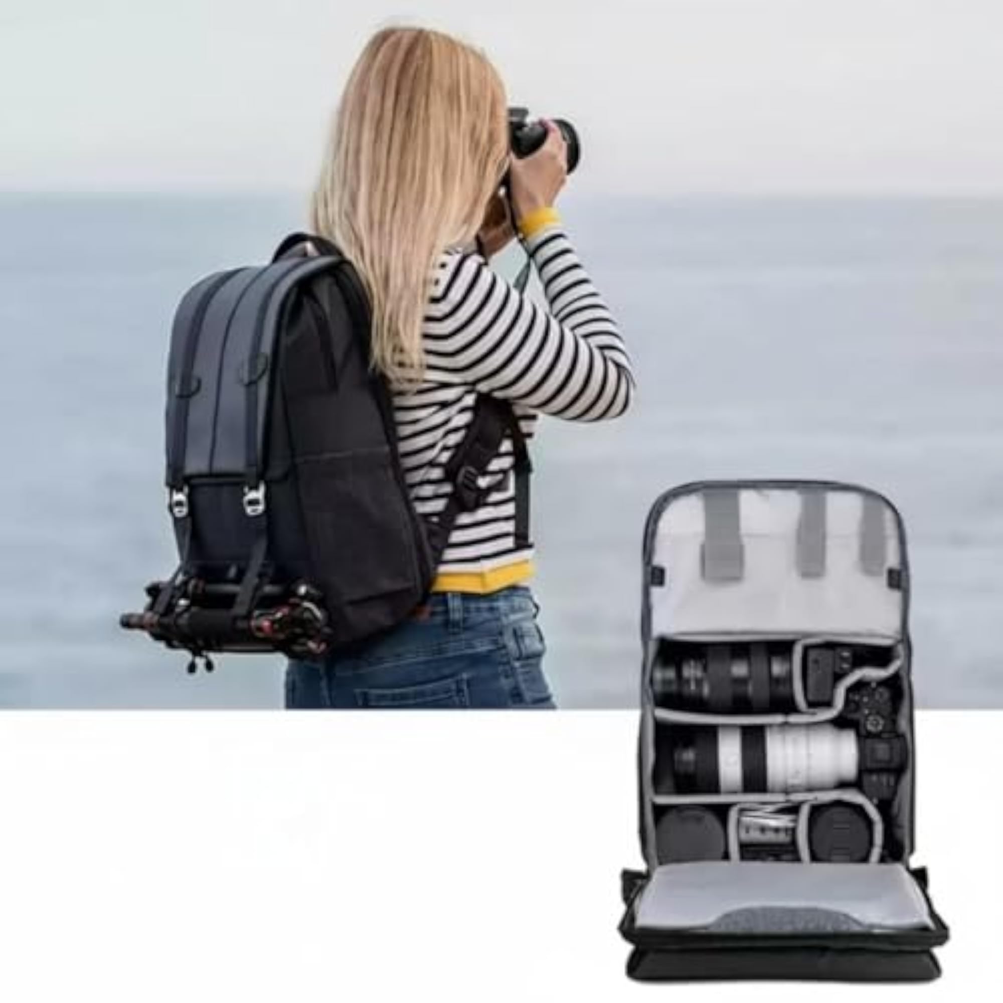 Photographer Backpack with Removable Dividers, Padded Compartments